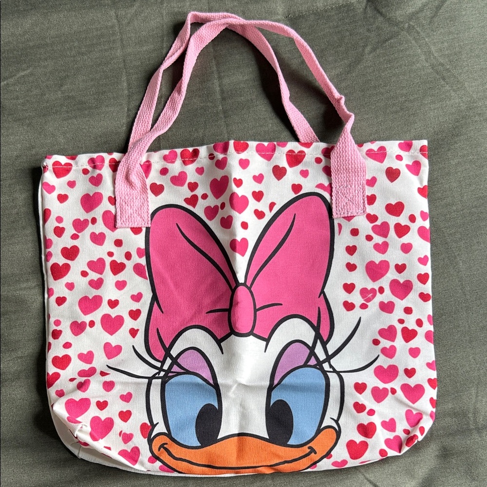 Daisy Pink Heart Tote Bag